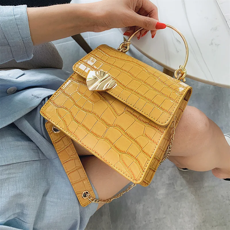 

Casual new small bag female 2019 new simple stone pattern shoulder bag shoulder bag wild chain Messenger bag tide