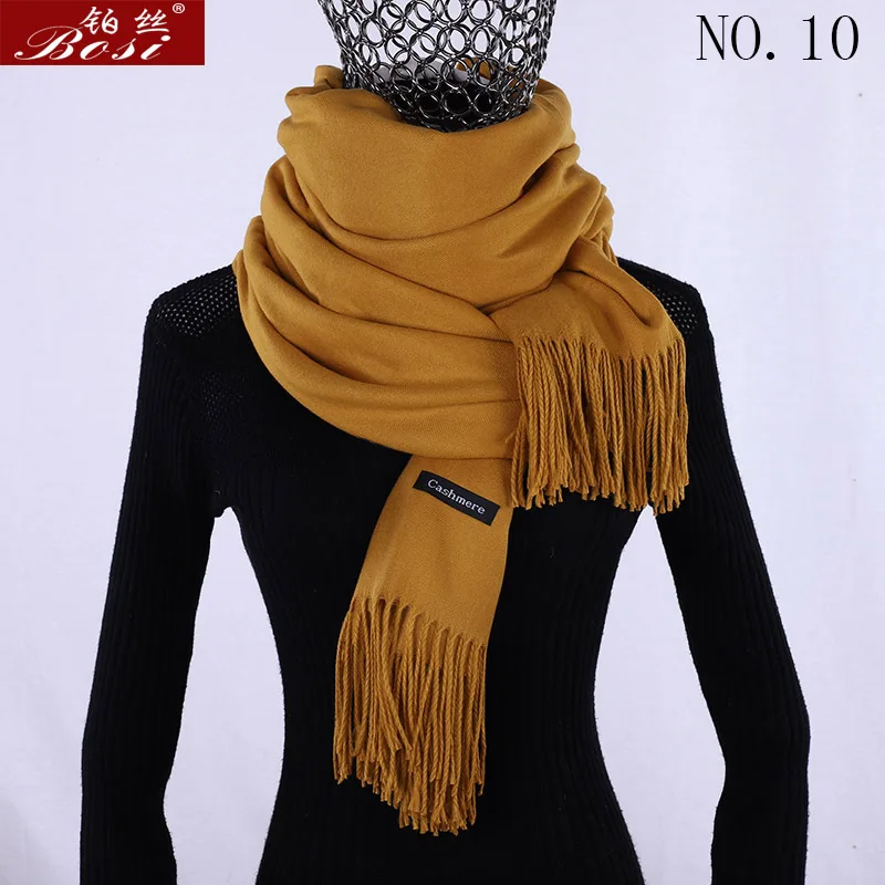 Кашемировые шарфы, роскошный бренд, высокое качество, женский модный шарф пашимина для дам, шарфы, шерстяные женские шали, палантины, зимние теплые - Цвет: 10