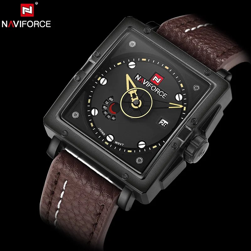 

NAVIFORCE Original Luxury Brand Analog Quartz Watch Men Date Clock Army Military Leather Sports Wristwatch Relogios Masculino