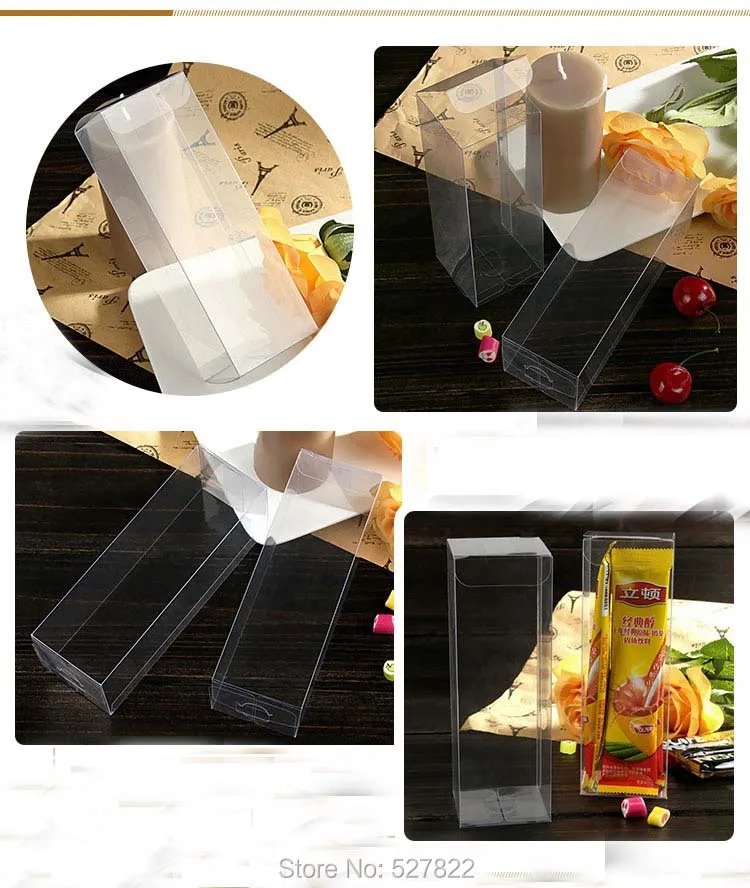 100PCS 5x5x15CM Toys Packaging Box Clear PVC Display Box Gift Boxes Perfume Daily Necessities Packing Boxes Free shipping