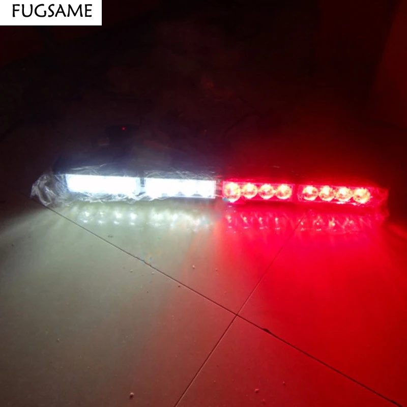 

FUGSAME General 18" 16 LED 12V 16W Car Emergency Warning Light Bar Traffic Advisor Strobe Flash Lamp Car styling