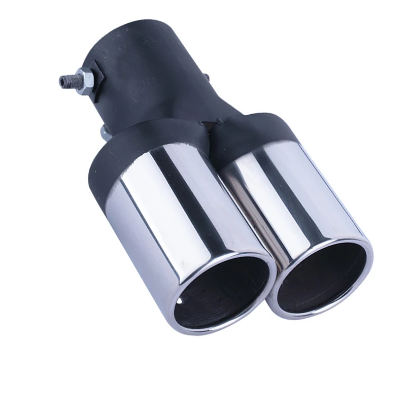 

Hsanzeo Stainless Steel Exhause 1 to 2 Dual Pipe Exhaust Tail Pipes Muffler Muffler Tip exhaust muffler 63mm