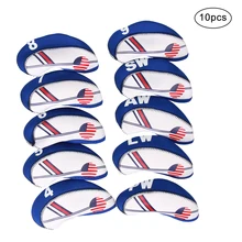10PCS/Set Golf White & Blue US Flag Neoprene Patriot Driver Golf Club Head Cover Wedge Iron Protective Headcover Accessories 10PCS/Set Golf White & Blue US Flag Neoprene Patriot Driver Golf Club Head Cover Wedge Iron Protective Headcover Accessories