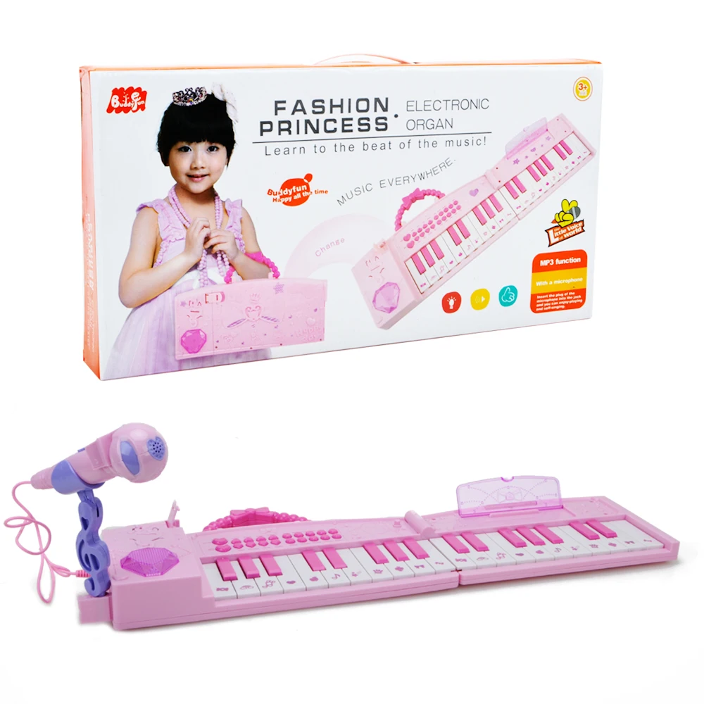 

Wishtime Piano Children's Electronic Piano Educational Toys with Music Microphone Small Princess Multi-Function Bag Piano
