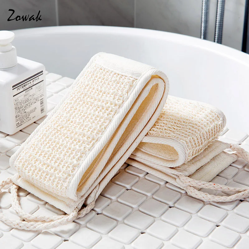 Exfoliating Back Strap Loofah Body Scrubber Mesh Back Scrub Puffs Bath