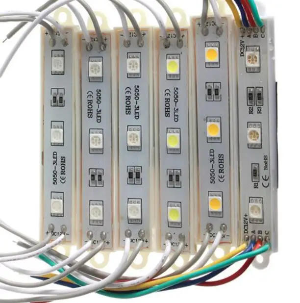 SMD 5050 Светодиодные модули водонепроницаемые IP65 светодиодные DC 12V 3 светодиода
