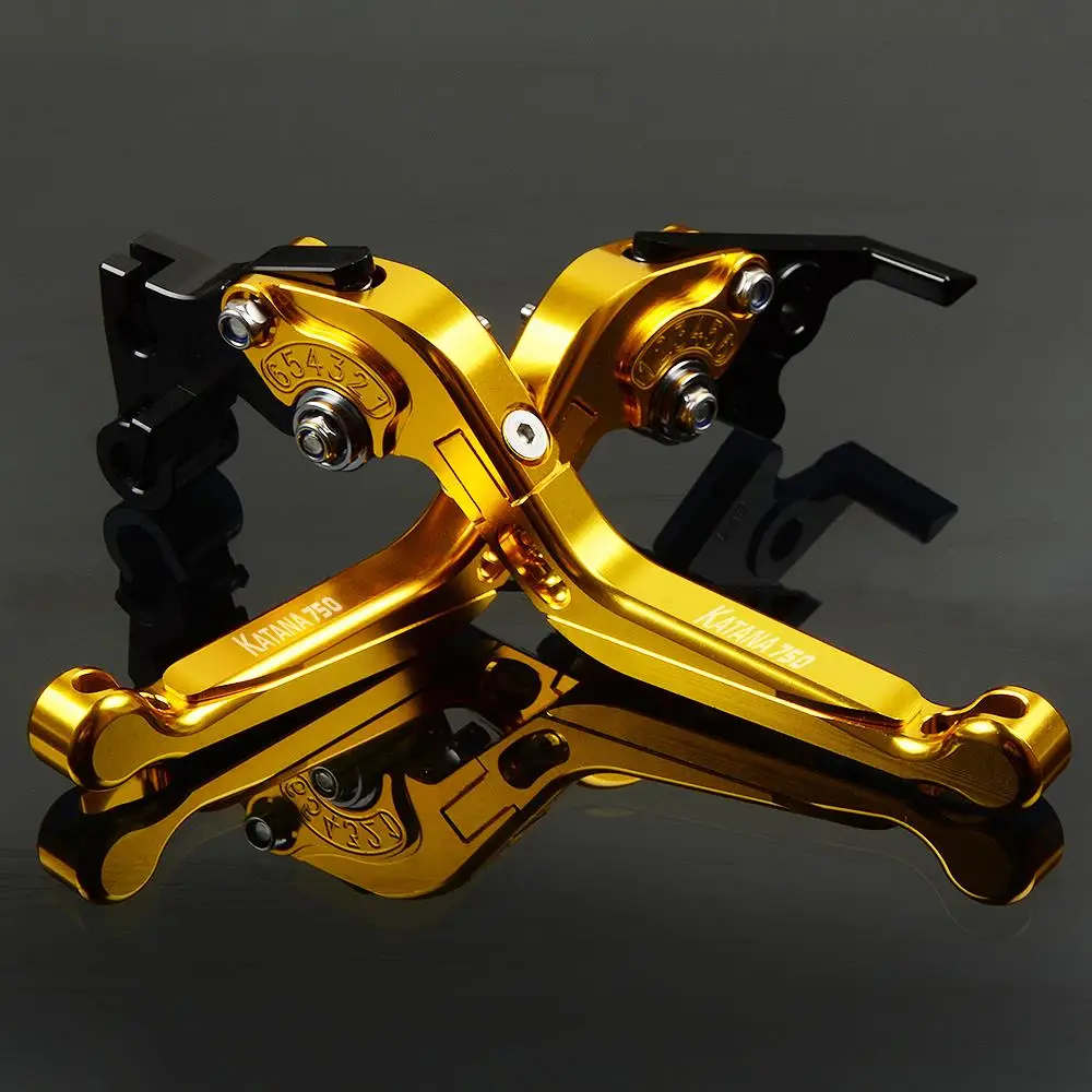 750 KATANA Gold Складные алюминиевые аксессуары для мотоциклов тормозные рычаги сцепления мотоцикла для SUZUKI 600 750 Катана 600 Катана 750 Катана 1998 2006 - Цвет: 750 KATANA Gold