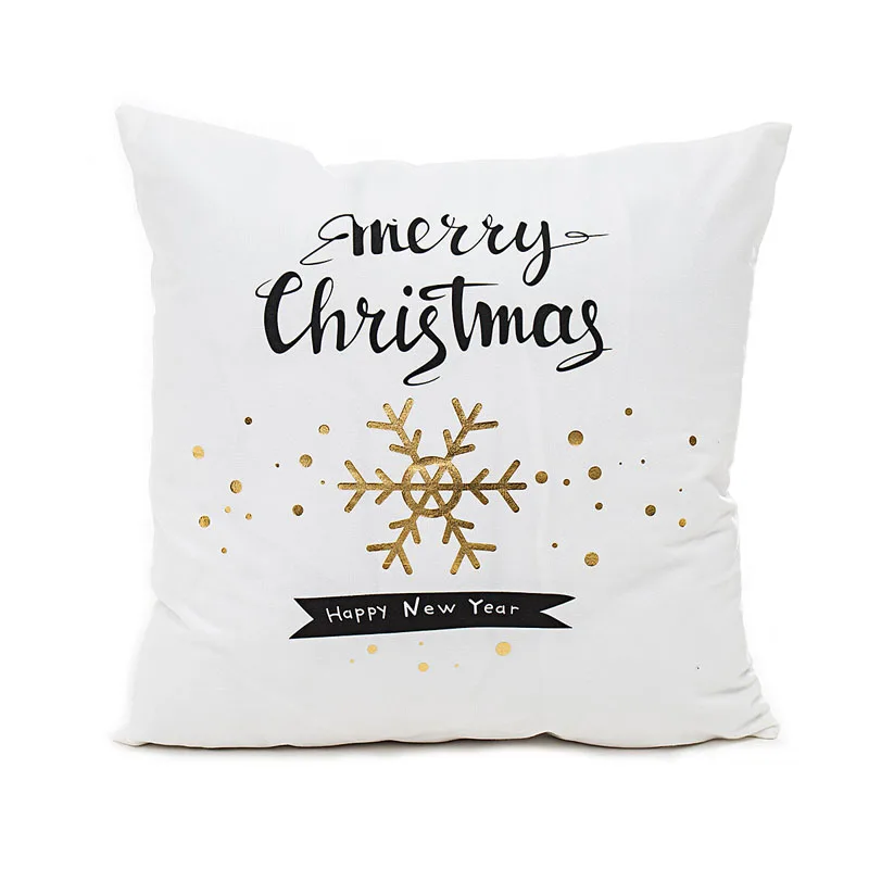 45*45cm Soft Fabric Gold Printed Christmas Pillow Case Merry Christmas Decoration For Home PillowCase New Year Party Supplies 45*45cm Soft Fabric Gold Printed Christmas Pillow Case Merry Christmas Decoration For Home PillowCase New Year Party Supplies