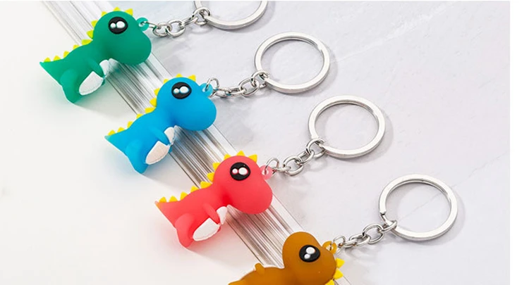 4色漫画キーチェーン車の恐竜キーホルダー動物pvcキーホルダー女性バッグチャームキーリングペンダントギフト Key Chains Aliexpress