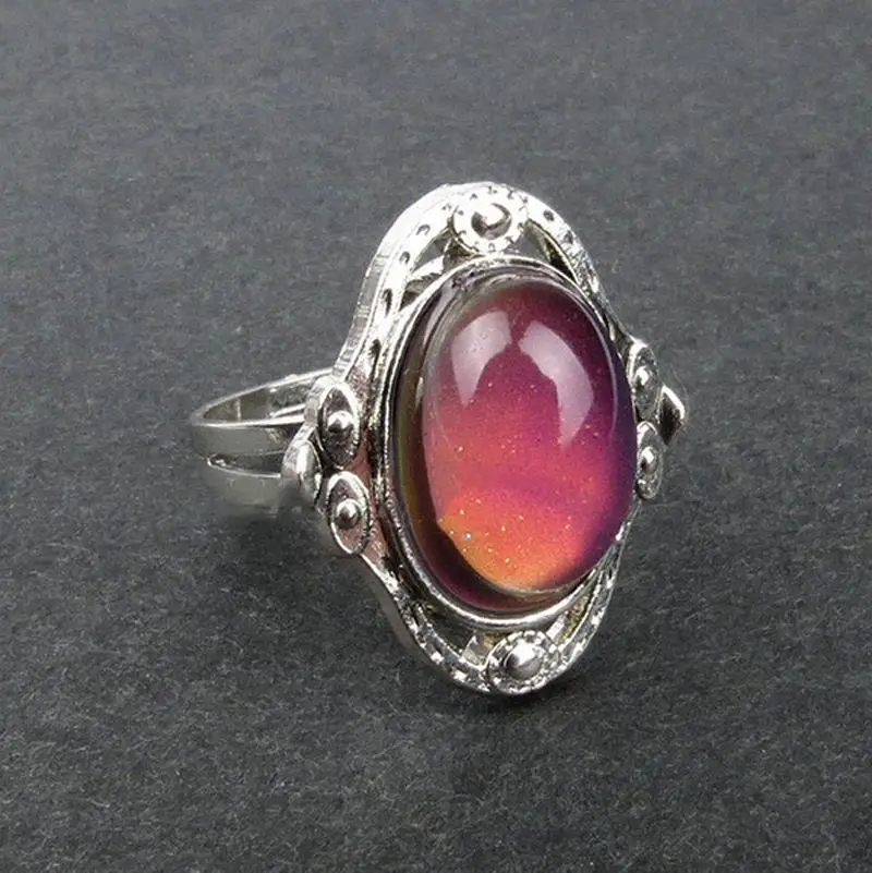 Aliexpress Buy Vintage Mood Ring Changing Color Oval Emotion 