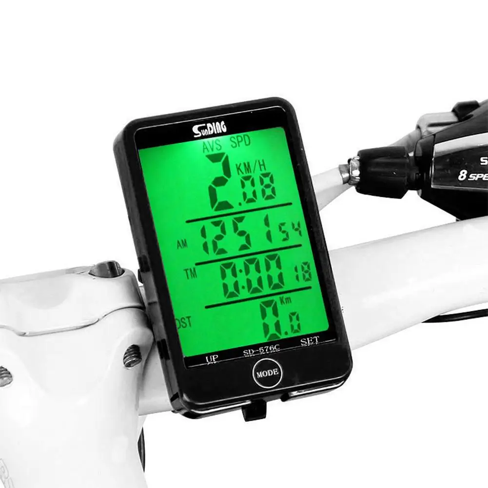 Wireless Wired Bike Computer Speedometer English Luminous Odometer