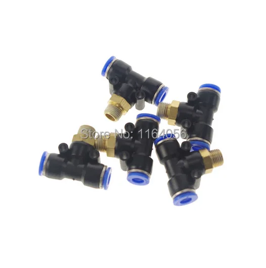 10 Pezzi 1/2 "Pt Filettatura Maschio 6Mm One Touch Push In T Raccordi Rapidi