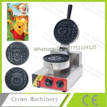

Cartoon Tiger and Bear Waffle Machine;Commercial Single Head Waffle Non-Stick Coating Waffle Cake Machine