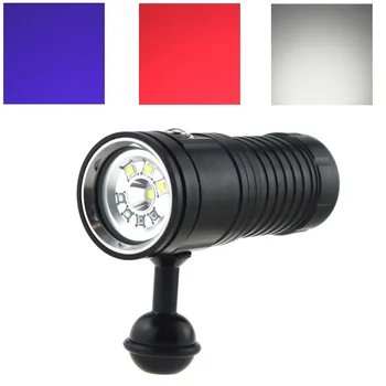 

Professional Diving Flashlight Underwater Photography Torch Scuba LED Diving Flashlight 4 Modes With White Red Blue Lights