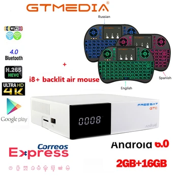 

Freesat GTC Decoder i8+ AIR MOUSE aSatellite Receiver DVB-S2/C/T2/ISDB-T 2/16GB RAM ROM BT4.0 Amlogic S905D IPTV Android TV Box