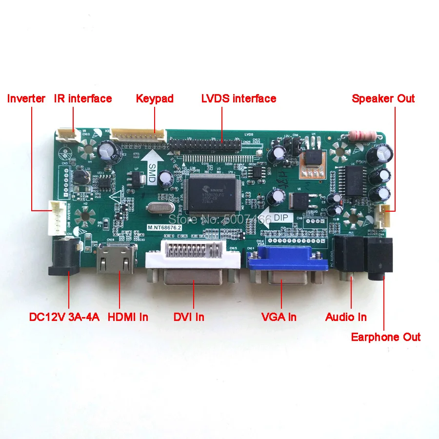 VGA DVI Audio Lcd Driver Controller Board For LP140WH2-TLA1 LP133WH2-TLA2