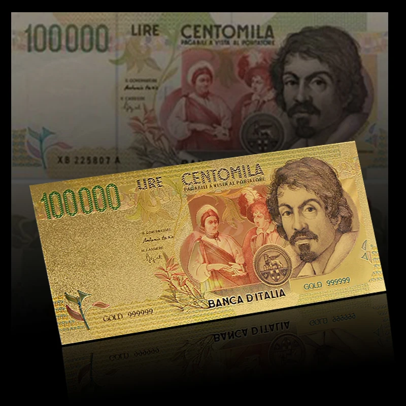

Top Selling Products 2015 Gold Plated Banknote Wholesale 100 Thousand Italian Lira Banknotes For Value Collection