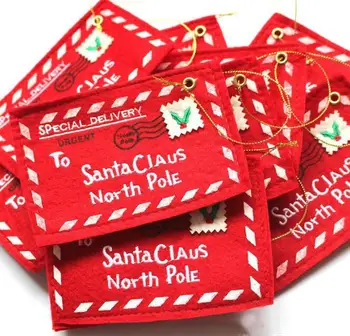 

12Pcs/lot Mimi Christmas fabric envelope embroidery candy card Bag Tree Party Gift Dec Decoration wholesale FG410