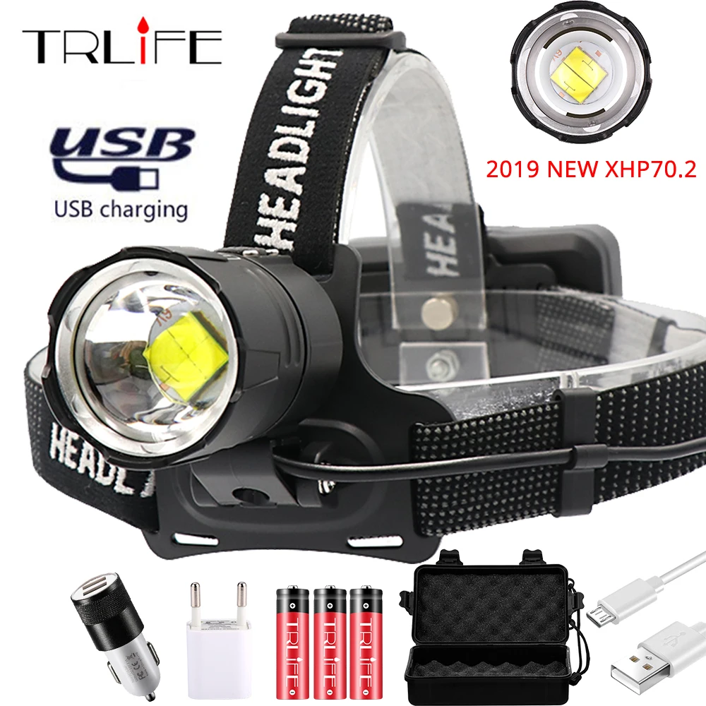 Online Super brillante XHP70.2 USB recargable Led faro XHP70 caza ciclismo linternas uso impermeable 3x18650