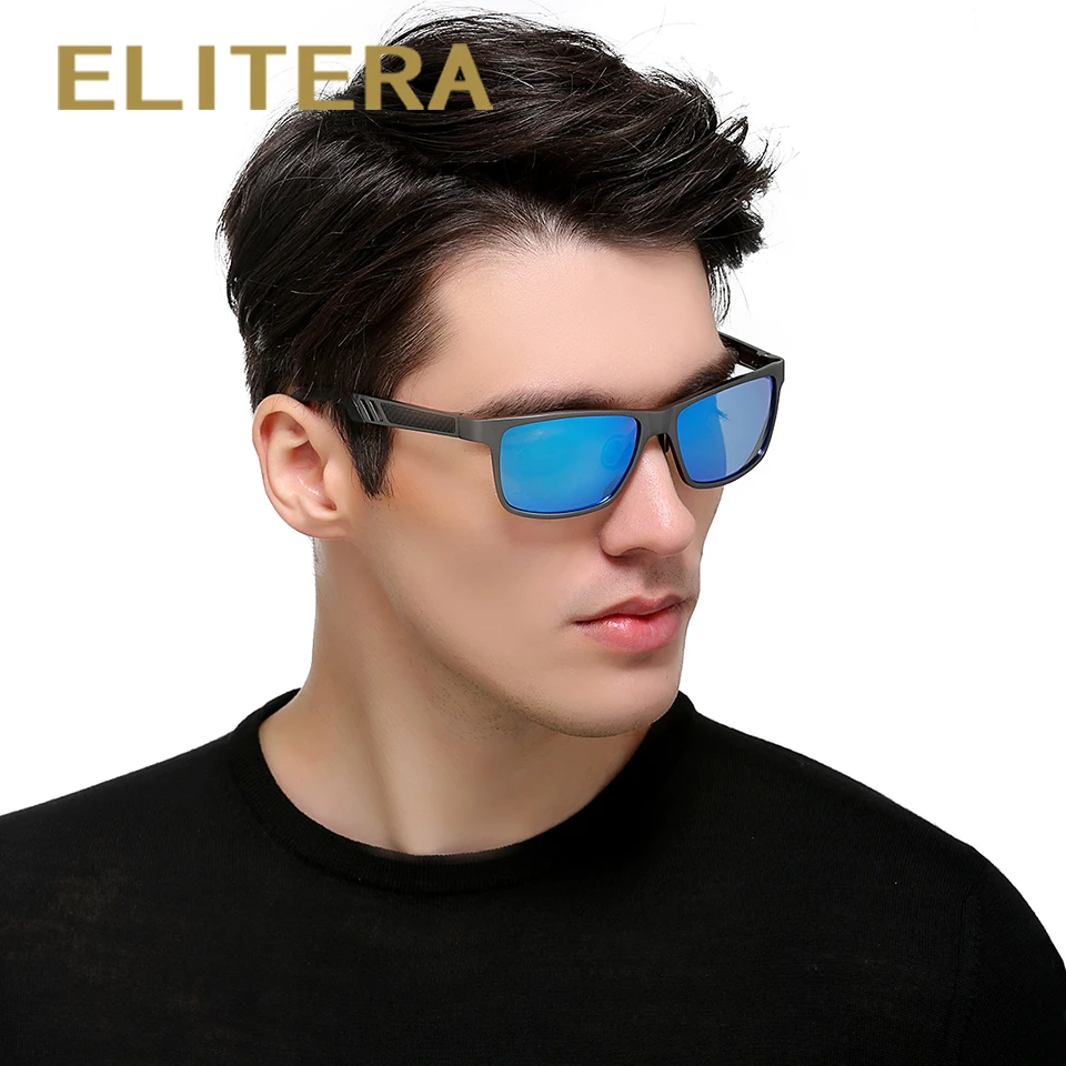 Мужские солнцезащитные очки ELITERA спортивные поляризационные алюминиевые для