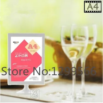 

5PCS Free shipping A4 ADS Poster menu label display photo frame POP price holder desk tabel card Art cards display stand rack
