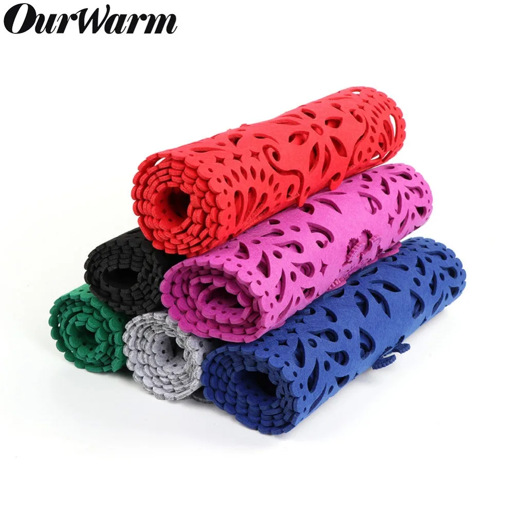 

OurWarm Modern Felt Table Runners for Wedding Felt Fabric Hollow Out Table Runner TV Cabinet Home Decoration 30cm*100cm