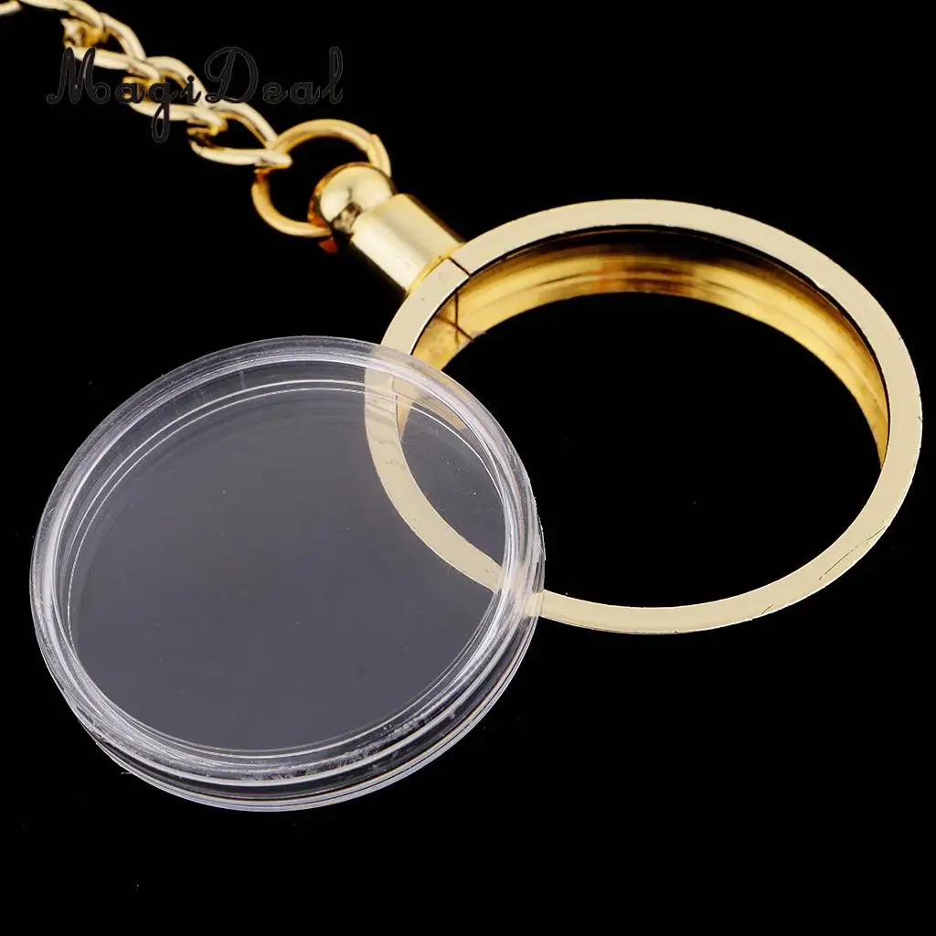 3x Coin Holder Keychain 30mm Souvenir Commemorative Coin Keyring Collection Boxes Portable