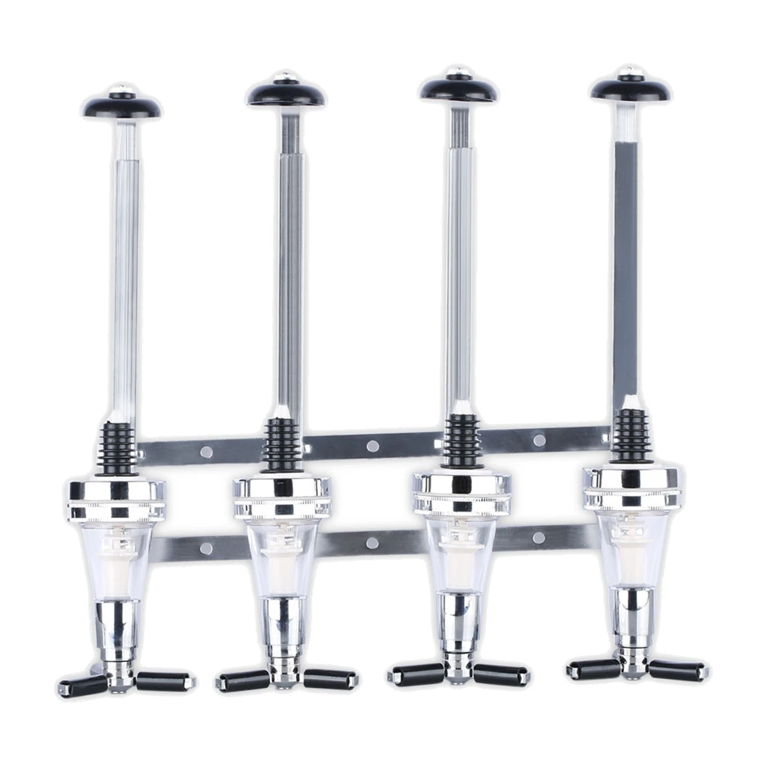 Practical 4 Bottle Stand Optic Dispenser Drinks Wine Spirits Steel Bar Butler Wall Mounted