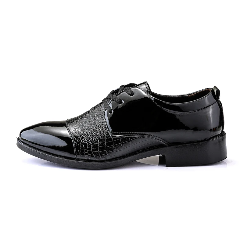 elegant british formal dress leather shoes men fashion snake skin pointed dress office dress footwear brogue oxford shoes men (2)