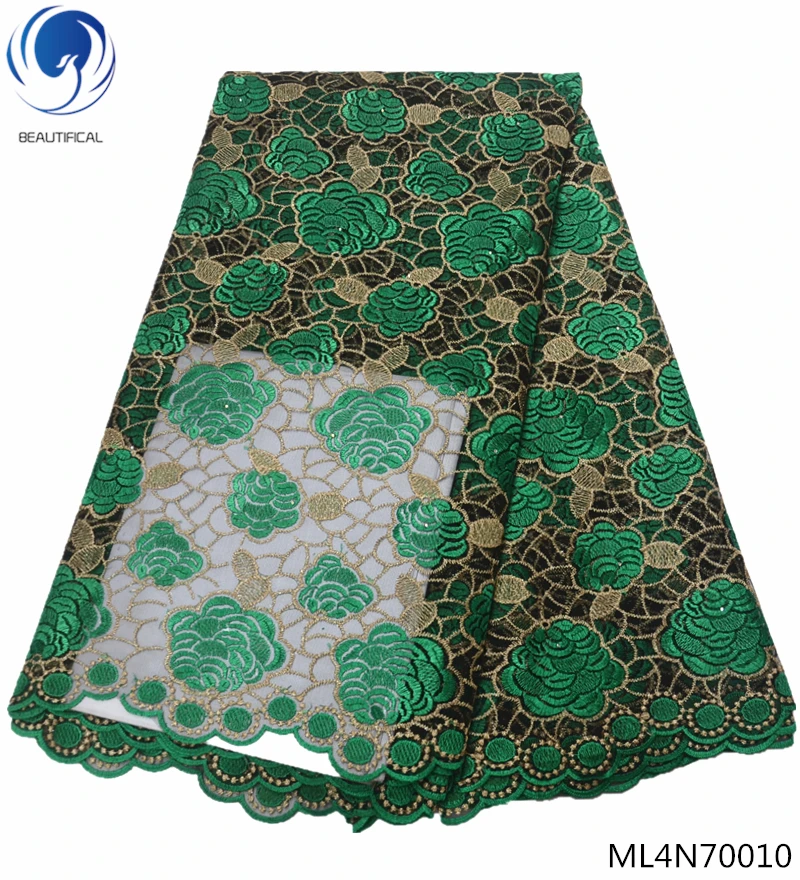 

BEAUTIFICAL green french laces fabric tulle french lace high quality fabrics net lace fabric 2019 designs for clothes ML4N700