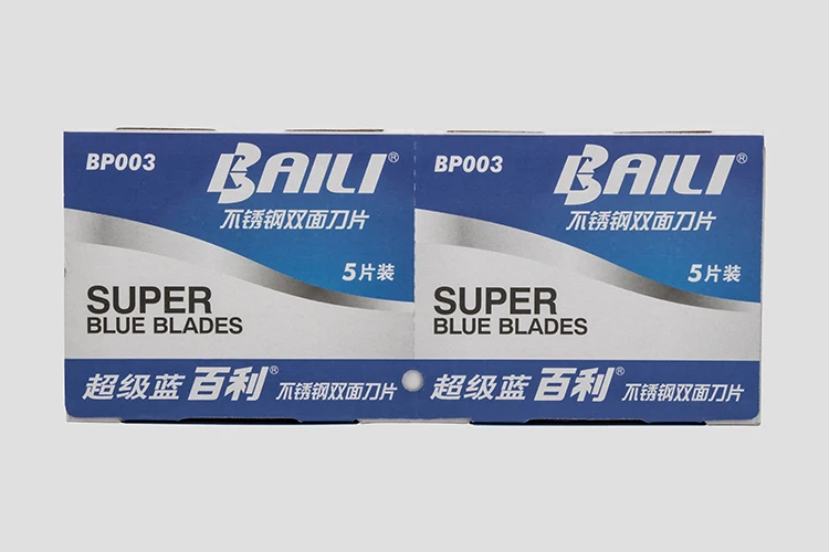 BAILI 100 шт./лот, супер синяя платиновая сменная Безопасная бритва для бритья, бритвенные лезвия из нержавеющей стали с двойным краем для мужчин, BP003