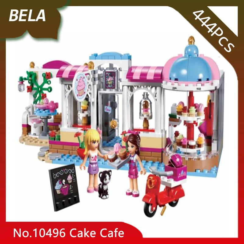 

Bela 10496 444pcs Friends Series The Heartlake Cake Cafe Model Building Blocks Bricks Girls Compatible with Legoings Friends