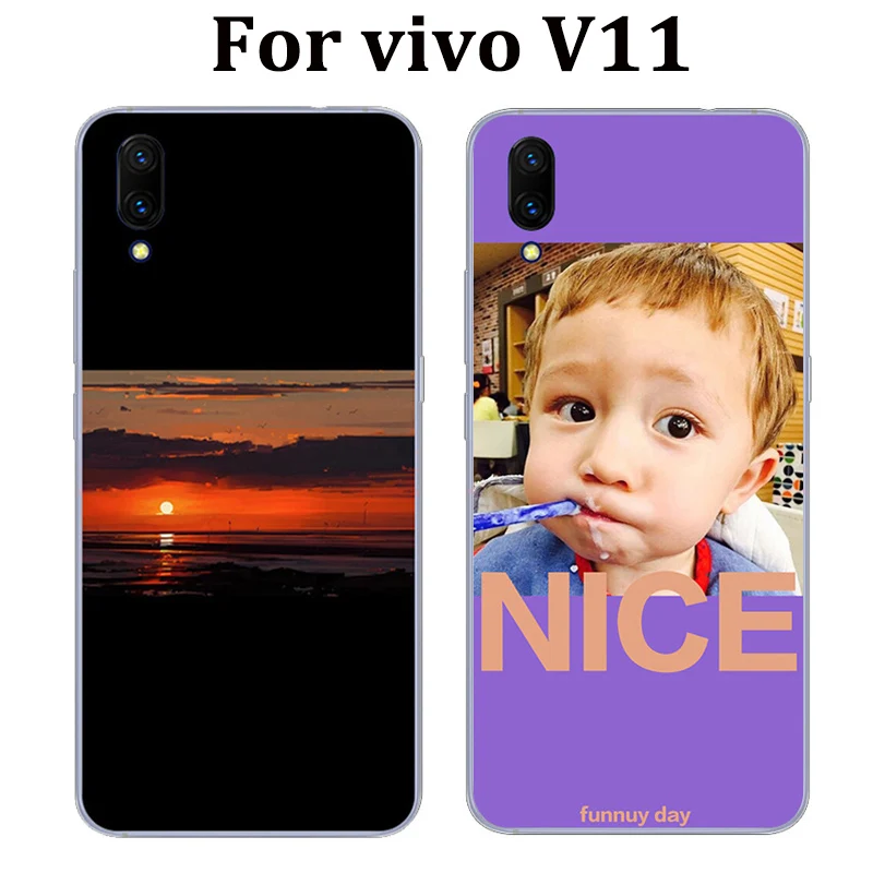Роскошные мягкие чехлы для телефонов Vivo V11 чехол sunset style VivoV11 Черная защитная