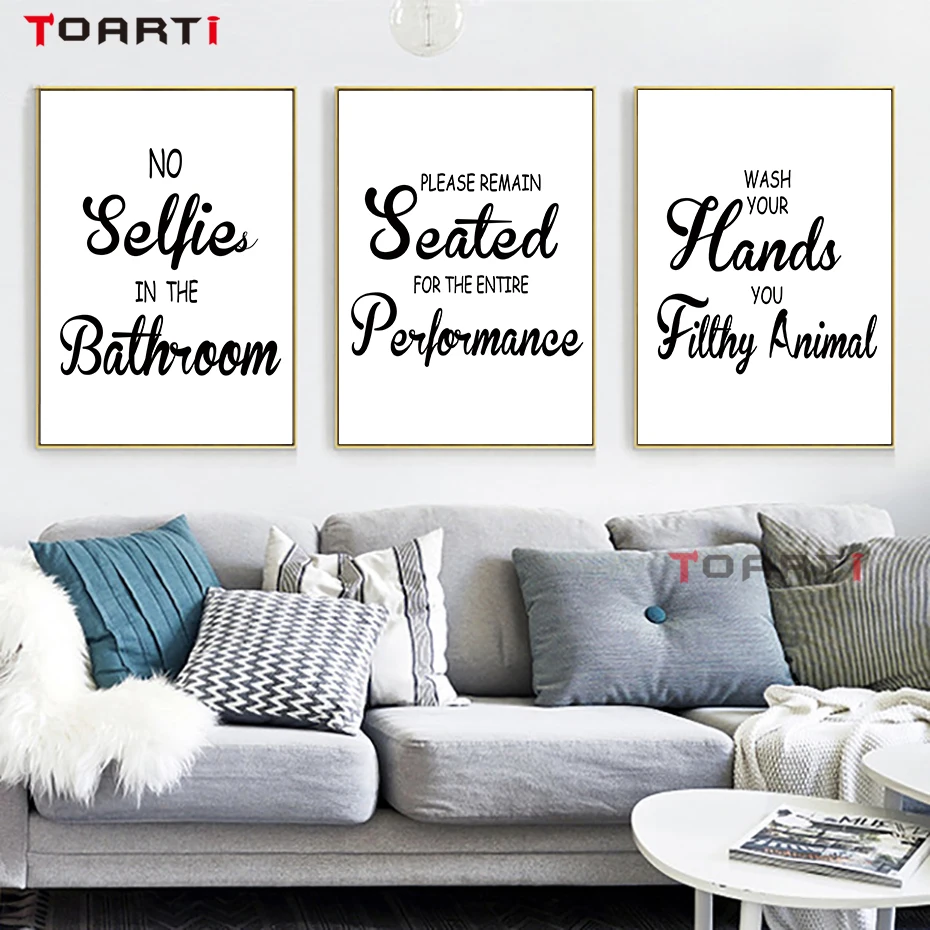 

Modern Minimalism Artistic Text Print Poster Black And White Canvas Painting Wall Pictures For Living Room Decoration Home Art