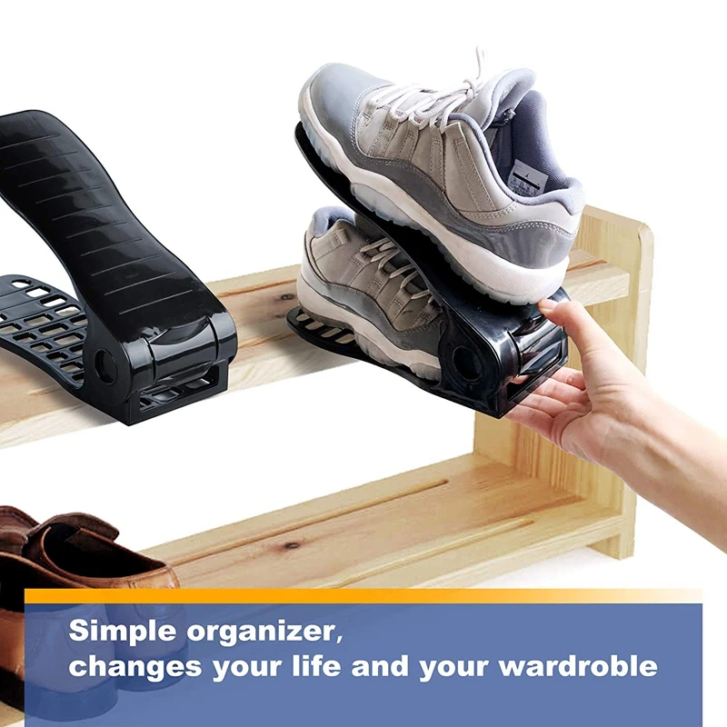 Shoe Slots Holder,Adjustable Shoes Space Saver,Shoe Slots Organizer,Shoe Rack Set,Shoe Shoe Space Saver Rack Holder 10 Pcs