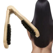 Уникальный v-тип дизайн DIY прямые волосы щетка для волос из шерсти кабана стиль Антистатический гребень#0305 BB