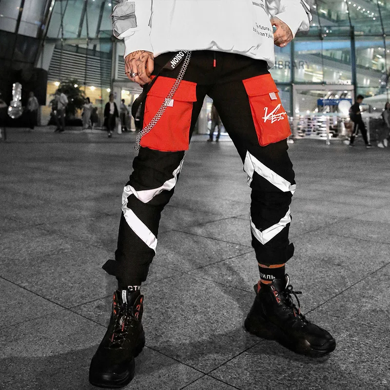 reflective cargo pants mens