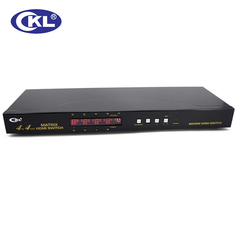 10 шт./лот, CKL-4H4, 4 в 4 выхода, HDMI матричный переключатель, разветвитель для крепления в стойку, поддержка 1.4V3D 1080P для PS3 PS4 для Xbox 360 PC DV DVD HDTV