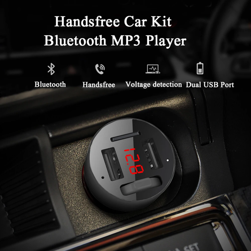 Bluetooth 5,0 FM модулятор Hands free комплект Автомобильный MP3 аудио плеер 3.1A двойной USB зарядное устройство чтение TF USB Flash музыка