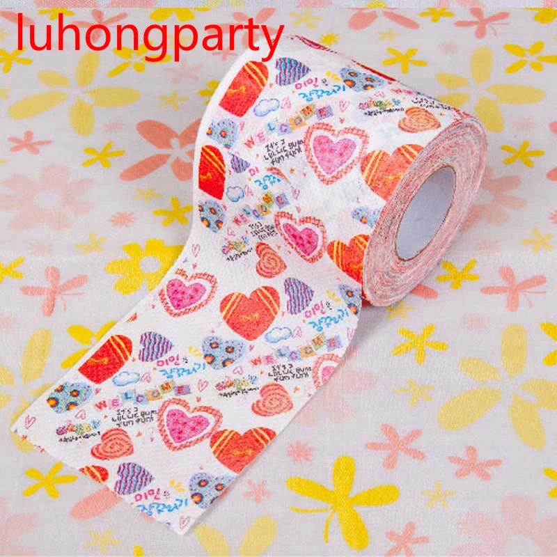 2Packs 30m/pack cute love design Printed Paper Toilet Tissues Roll