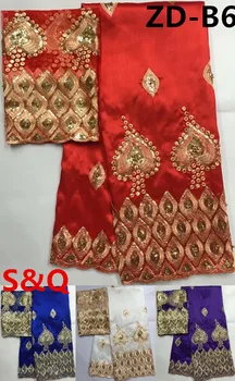 

Hot sale 7yards african george lace fabric african french lace fabric high quality nigerian lace fabrics for wedding dress ZD-B6