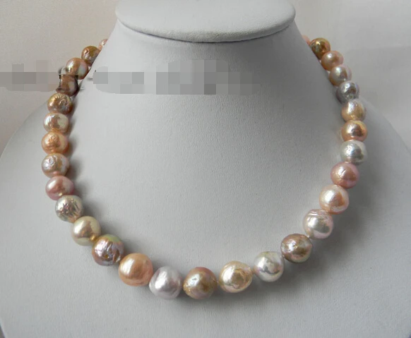 

Free shipping >>>>>17'' 11.5mm Laverden Round Reborn Frenshwater Pearl Necklace