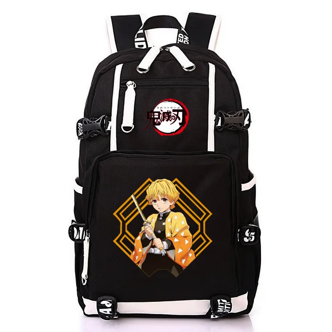 Японское аниме Demon Slayer: Kimetsu no Yaiba Bookbag брезентовые школьные рюкзаки USB рюкзак для ноутбука мультяшный дорожный рюкзак Rugzak - Цвет: 3