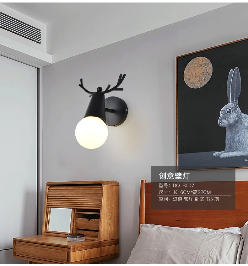 LED E27 Wall lamp Colorful Cartoon Deer Antlers (7)