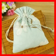 100 шт./лот маленький на завязках льняные маленький джутовый мешок