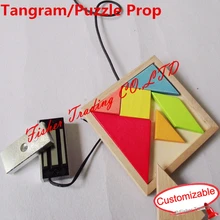 Takagism game in real world, mechanisom organ for real room escape, Tangram/puzzle to open the door/ finish jigsaw puzzle new escape room prop computer jigsaw puzzle system puzzles pieces jxkj1987 real life room escape adventurer game