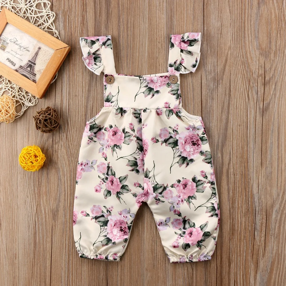 Pudcoco/ г., брендовый комбинезон с цветочным принтом для новорожденных и маленьких девочек летняя одежда без рукавов для детей от 0 до 24 месяцев