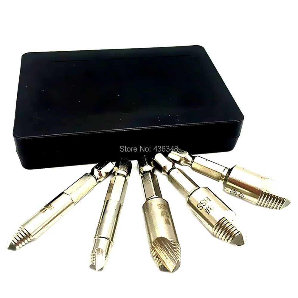 5PCS HSS4241 EASY SPEED Out vis extracteur Remover Drill Tool Set 1//4″Hex Tige