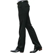 Новые мужские расклешенные брюки формальные колокольчики Нижняя танцевальный костюм брюки размер 28-35 черный