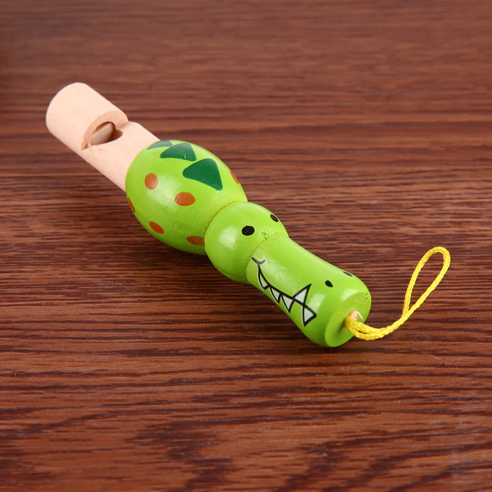 Kayu Kartun Hewan Mainan Musik Instrumen Peluit Bersiul Indah